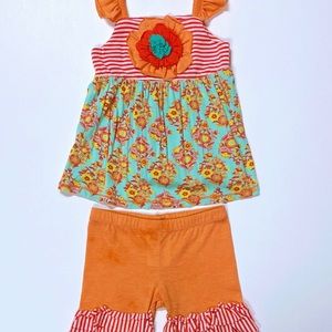 Freckles & Kitty 2 Piece Ruffled Shorts Set - 2